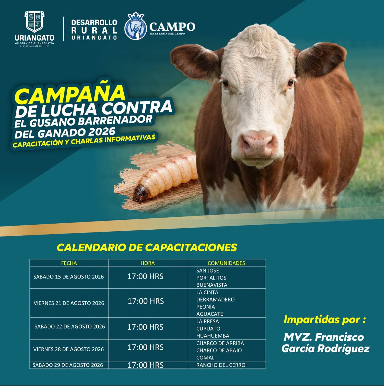 Campaña de lucha contra el gusano barrenador del ganado 2026