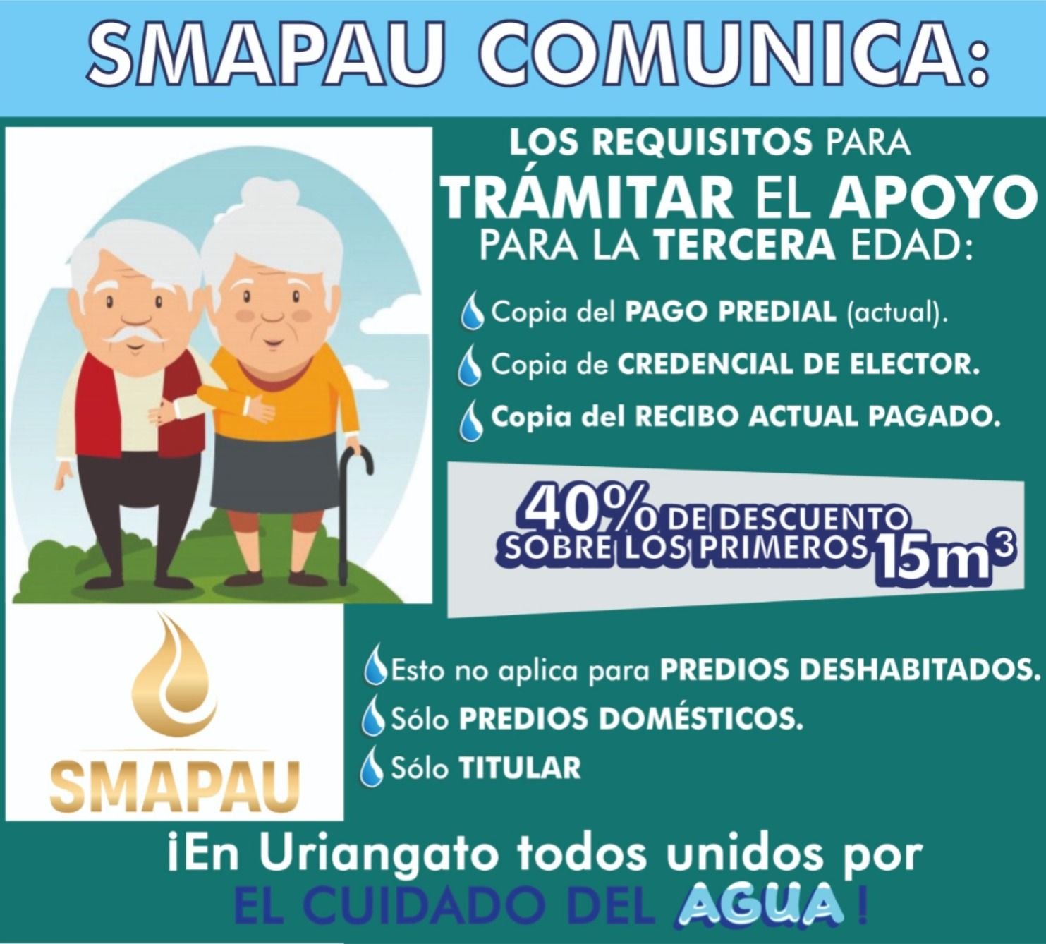 SMAPAU Requisitos para la renovación de apoyo para las personas de la tercera edad