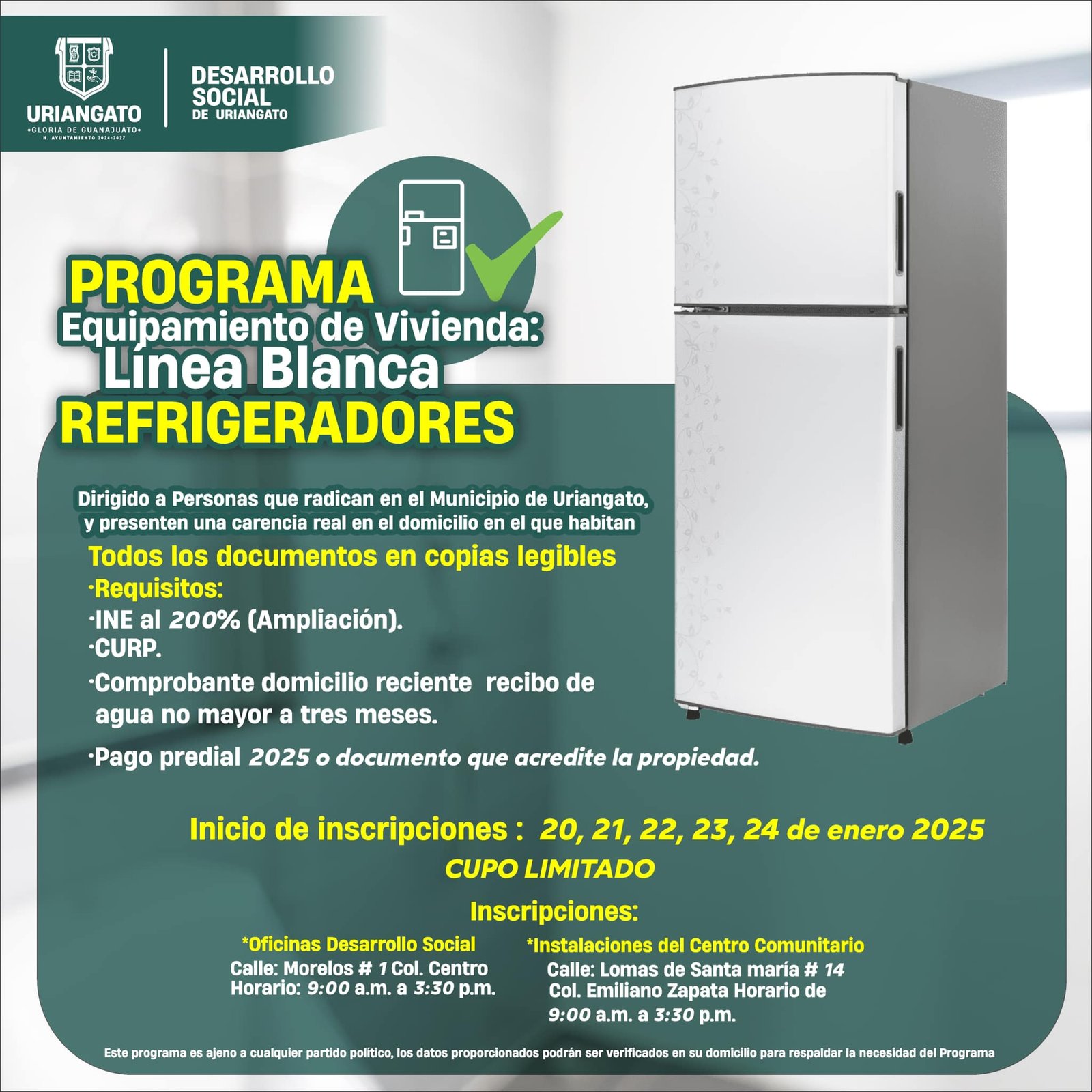 Programa de equipamiento de refrigeradores
