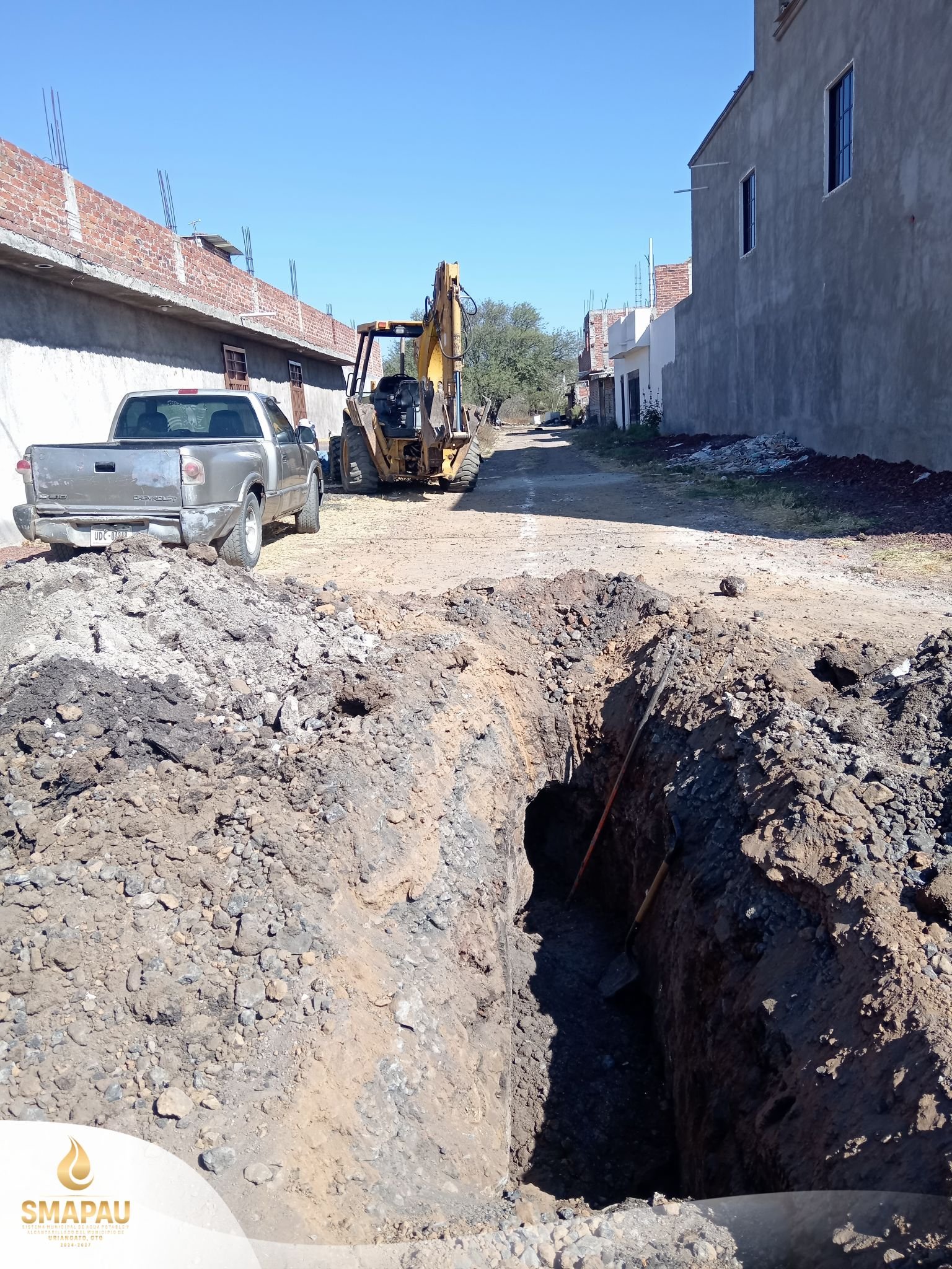 calle Privada de Colón en la comunidEl SMAPAU realiza infraestructura básica de 84 ml de drenaje central en calle Privada de Colón en la comunidad de Huahuemba.