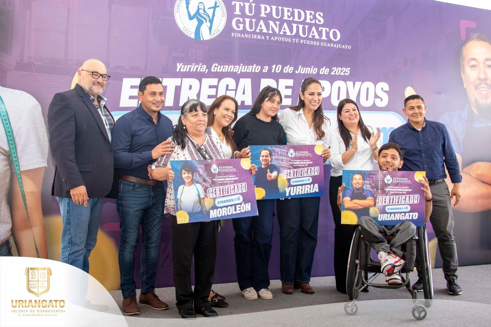 Entrega de apoyos “creemos en ti”, financiera y apoyos tú puedes guanajuato gobierno de la gente