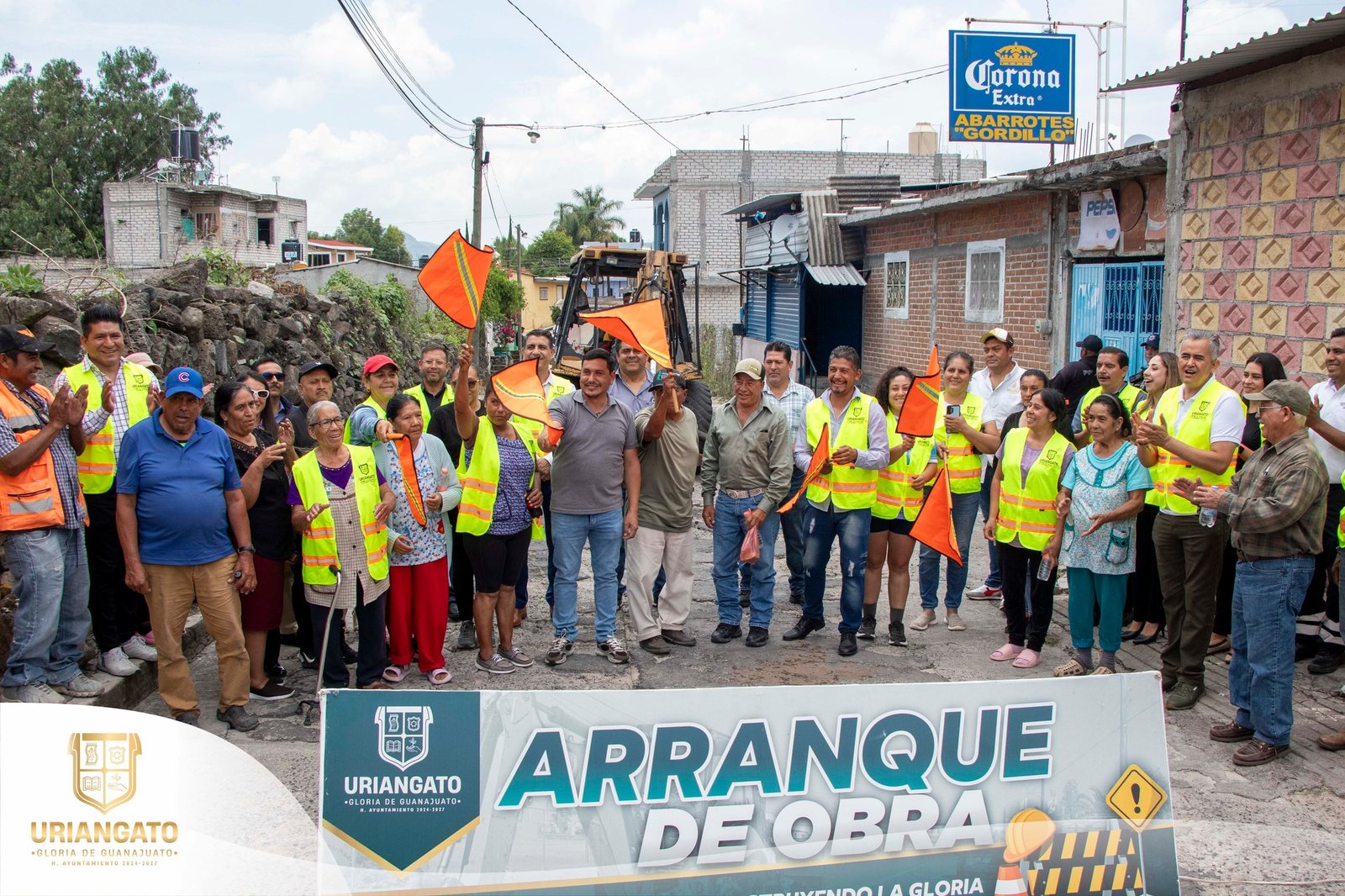 Arranque de obra en la calle Matamoros de la comunidad del Derramadero