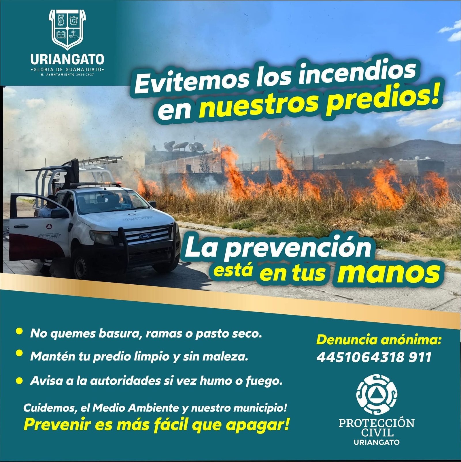 ¡Evitemos incendios en Uriangato!