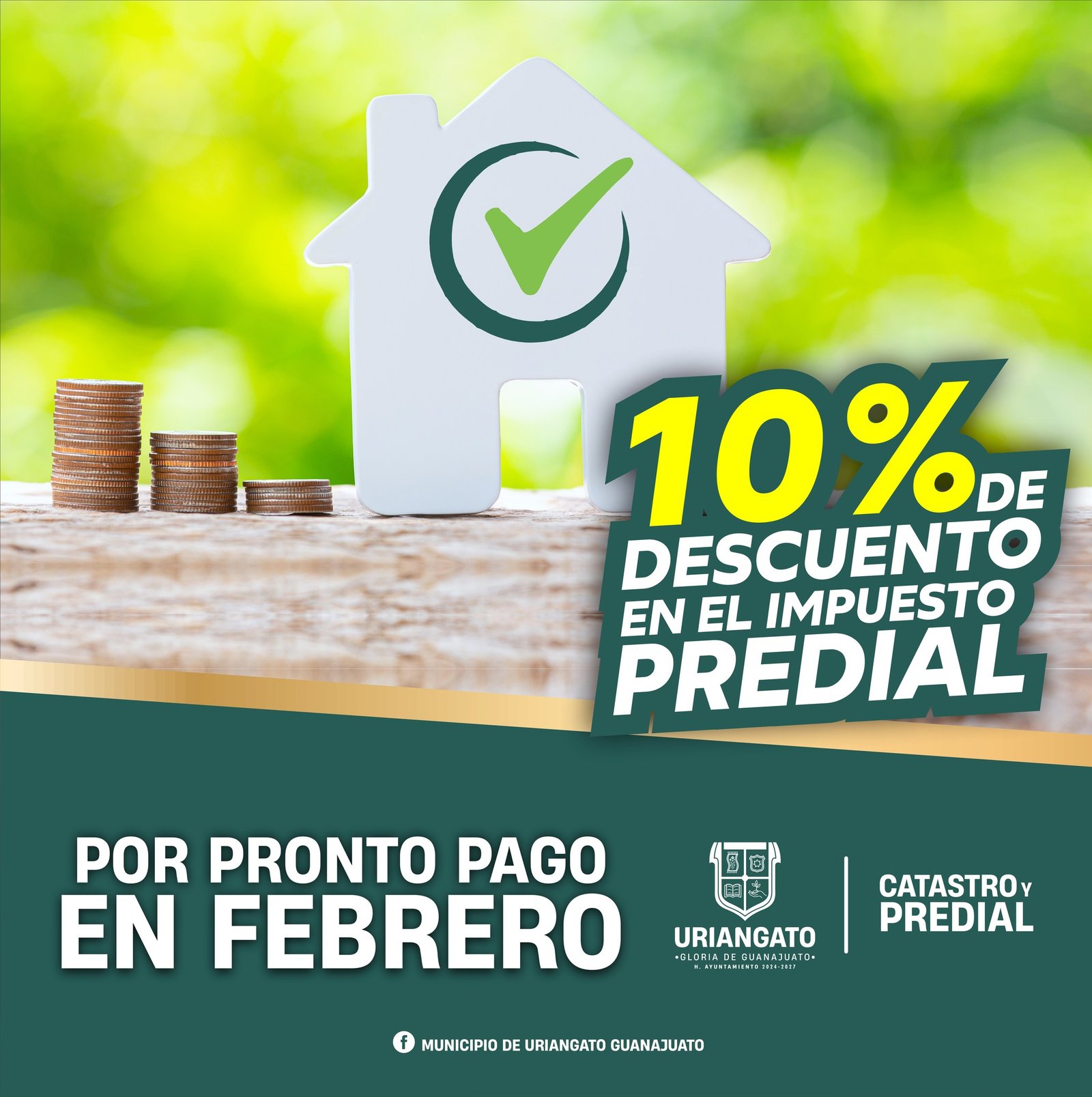 En febrero 10% de descuento en pago predial.